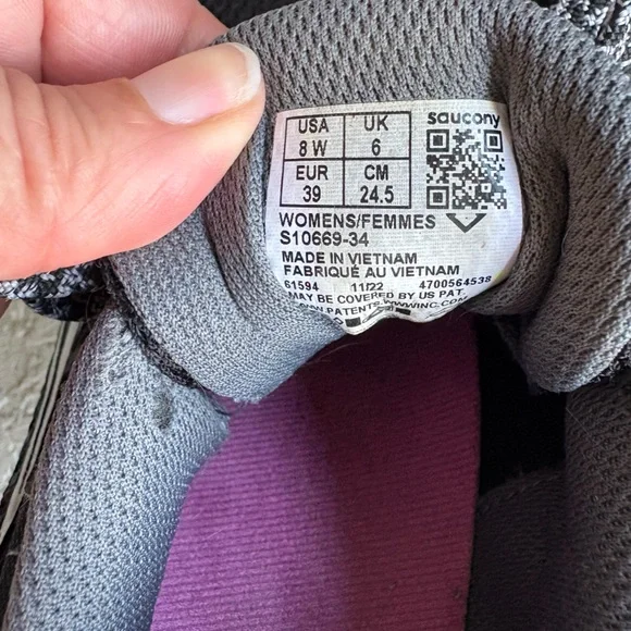 Saucony Excursion TR15 Trail Running Black And Purple Athletic Shoe Women SIZE 8 - Picture 6 of 8